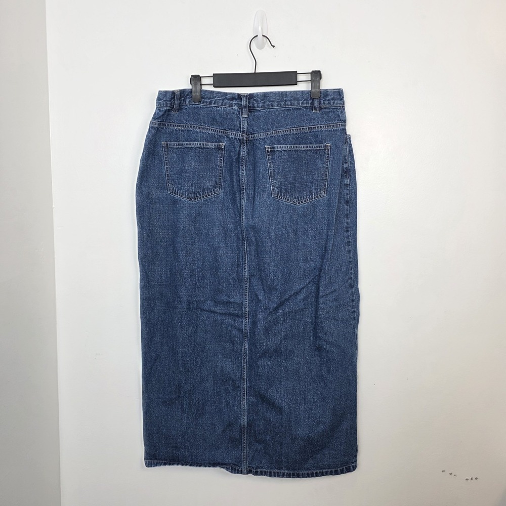 Vintage St. John's Bay Medium Wash Front Slit Classic Denim Maxi Skirt‎ Size L - Picture 4 of 5